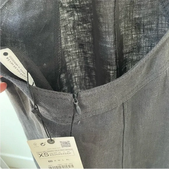 BLOGGERS FAV ZARA 100% LINEN HALTER SUMMER DRESS SIZE XS - Picture 10 of 10